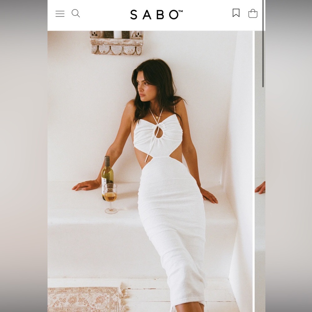 SABO Skirt Fernanda White midi dress Xs BRAND NEW W TAGS
